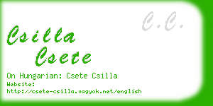 csilla csete business card